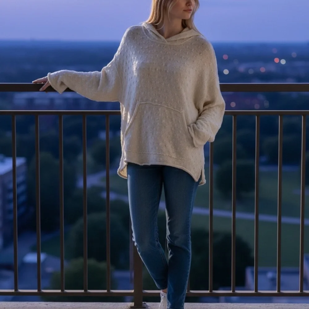 Free People Lake Side Knit Hoodie - Extra Small - Picture 3 of 4